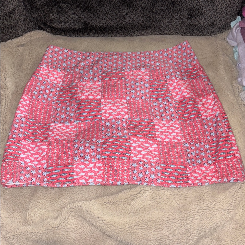 Vineyard Vines pink patchwork nautical skirt, siz… - image 2